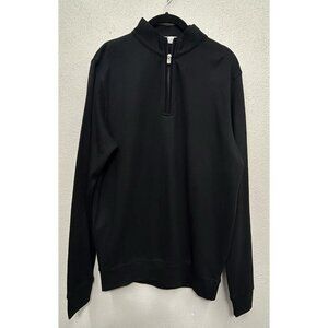 Peter Millar Sweater Mens Small Black Crown Comfort 1/4 Zip Pullover Golf MINT